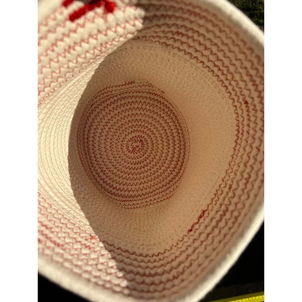 Set of 2 Christmas Baskets Joy Snowflake Red White Rope basket Storage‎ Decor